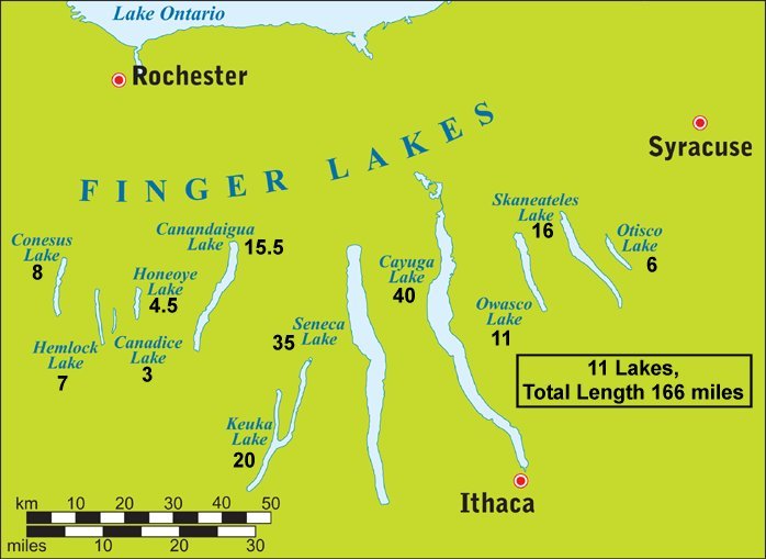 Canoeing The eleven Finger Lakes